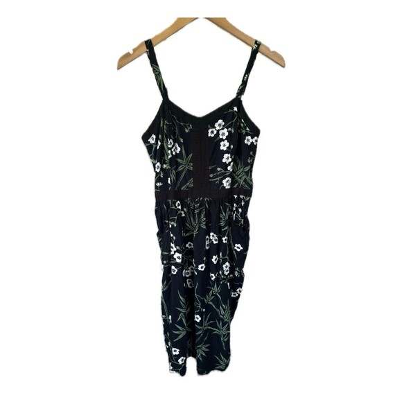 Bamboo Forest Girls Hawaiian Floral Spaghetti Strap Smock Midi Dress Pockets L